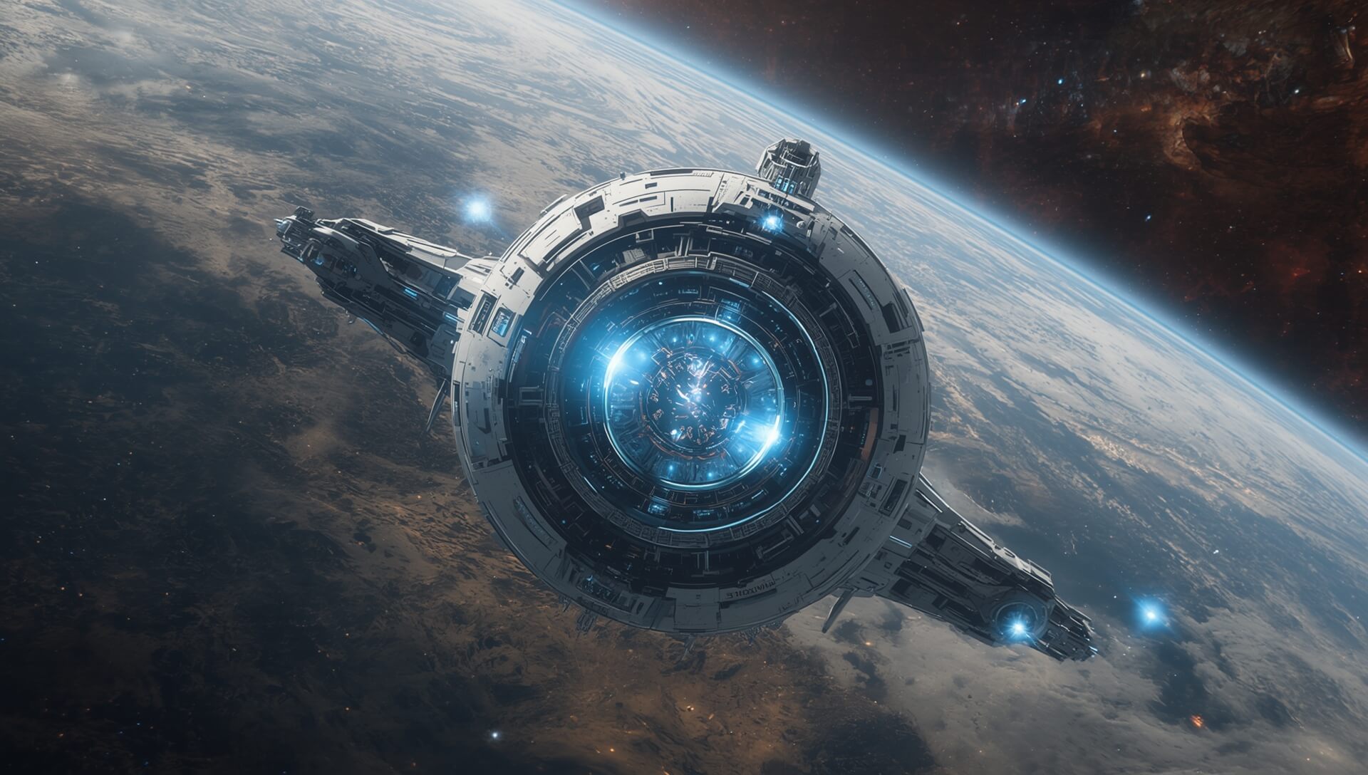 Awakening Abyss - Eldritch horror scene with cosmic entity emerging from dark abyss